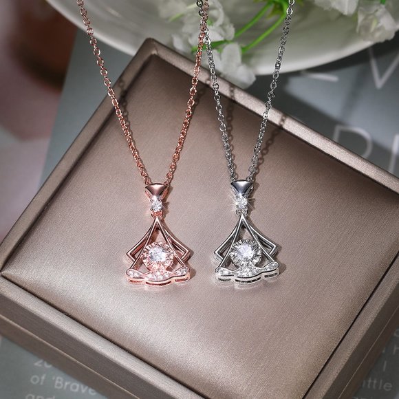 🌸Shiny Unique Shape Rose Gold Plated Necklace for Women, MARR9003 - Picture 5 of 6